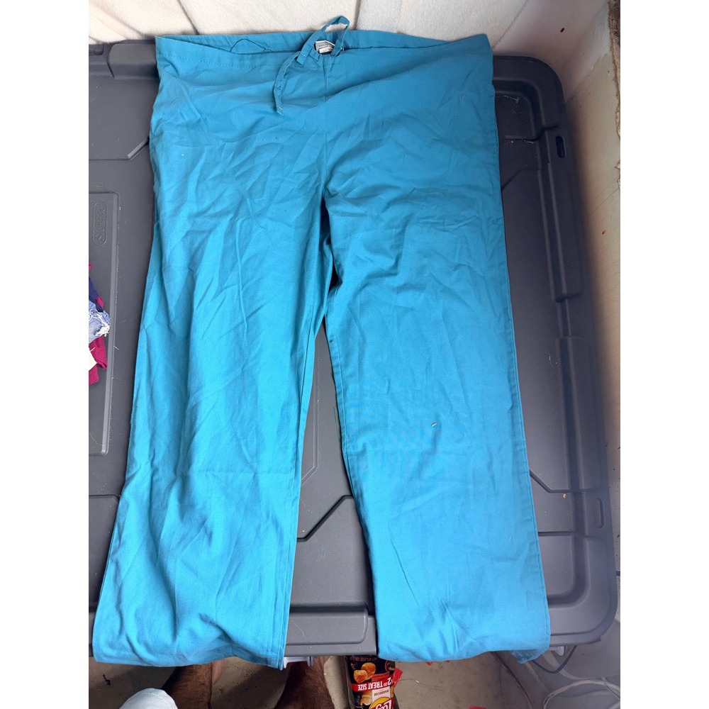 Spectrum Always Bright Scrub Pants Turquoise Blue Drawstring Medical Bottoms